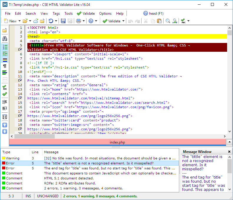 CSE HTML Validator Lite freeware screenshot